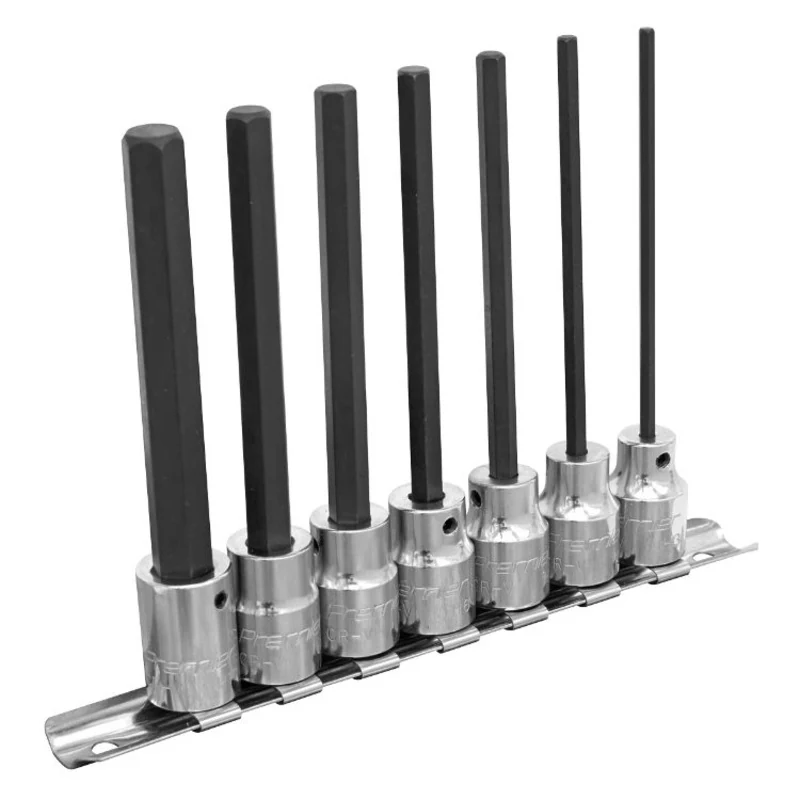 Sealey Hex Socket Bit Set 7pc 3/8" Drive - 110mm Metric (Premier)